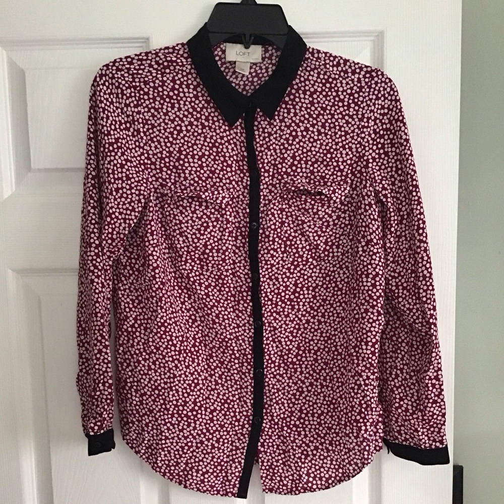 Ann Taylor Loft Long Sleeve Blouse Medium Petite